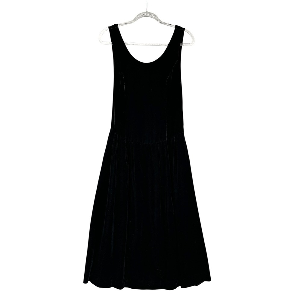 Allen Solly Black Velvet A Line Dress Sleeveless Midi Vintage Size 6